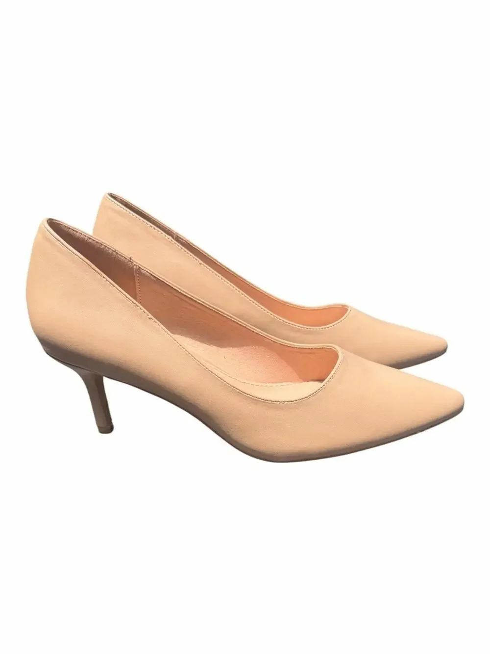 French Connection Nude Pointed Toe Pump Size 7.5 Vegan Leather Classic Pumps NIB